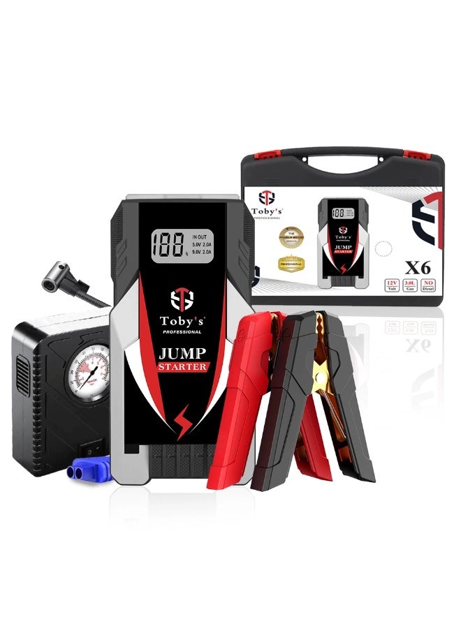 توبيز جهاز تشغيل بطارية السيارة مع منفاخ هواء من Toby’s – موديل X6 - Image 1